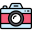 Camara fotográfica en icono